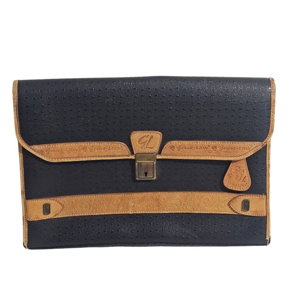 Vintage Grand-Lion Pelletteria Alta Classe Portfolio Case Italian w/ Key 14x10